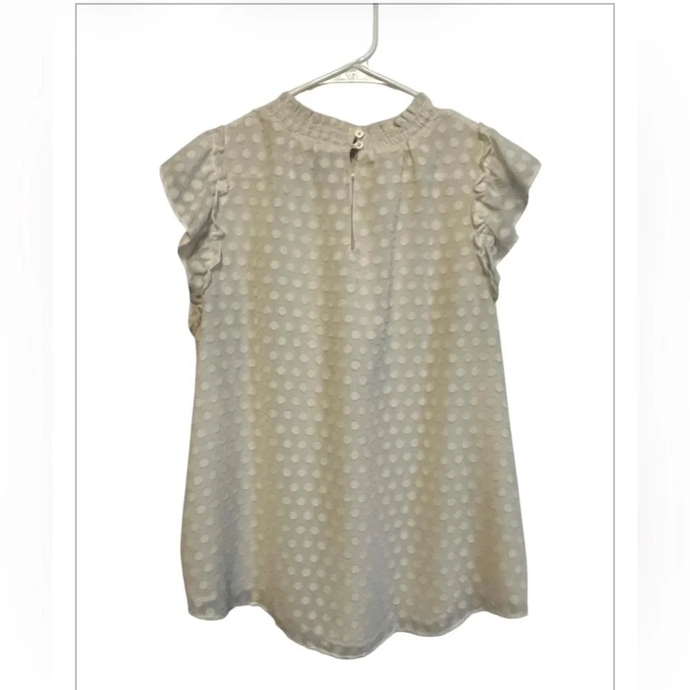 LOFT SWISS DOT RUFFLE SLEEVE TOP - Picture 3 of 13
